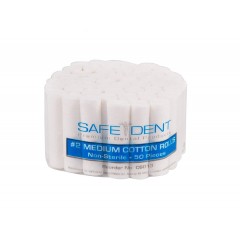Safe-Dent- Cotton Rolls,  1.5" x 3/8",  Non Sterile,  #2 Medium, Absorbent, Strong  50 pcs bundle